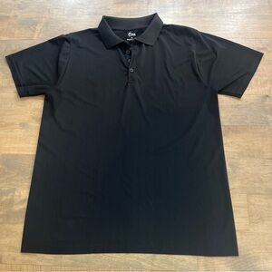 Zyia Polo Shirt Active Mens XL Extra Large Black Short Sleeve Soft Lightweight